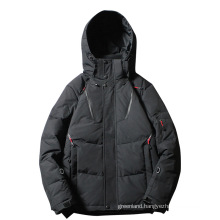 warm winter coat windproof outdoor down jacket men duck detachable hat padding down jacket for men